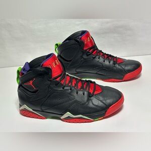Nike Air Jordan 7 Retro Sz 13 Black Red Green Marvin The Martian 304775-029